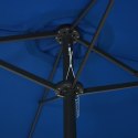 PARASOL OGRODOWY NA SŁUPKU ALUMINIOWYM 460X270CM NIEBIESKI