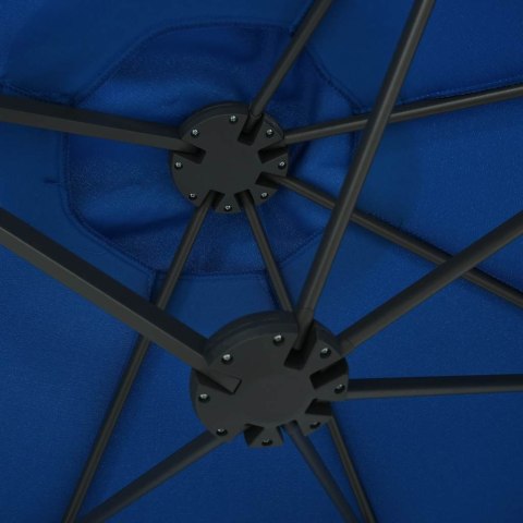 PARASOL OGRODOWY NA SŁUPKU ALUMINIOWYM 460X270CM NIEBIESKI