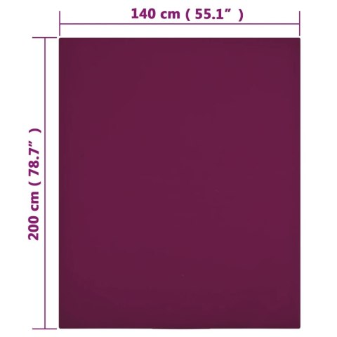 PRZEŚCIERADŁA 2 SZT. BORDOWE 140X200CM DŻERSEJ BAWEŁNIANY