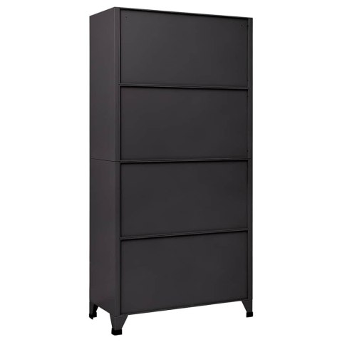 SZAFKA ZAMYKANA NA KLUCZ ANTRACYT/CZERWIEŃ 90X40X180CM STAL
