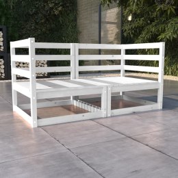 2-OSOBOWA SOFA OGRODOWA BIAŁA LITE DREWNO SOSNOWE