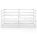 2-OSOBOWA SOFA OGRODOWA BIAŁA LITE DREWNO SOSNOWE