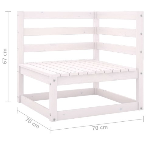 2-OSOBOWA SOFA OGRODOWA BIAŁA LITE DREWNO SOSNOWE