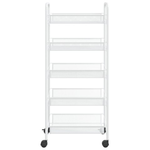 5-POZIOMOWY WÓZEK KUCHENNY BIAŁY 46X26X105CM ŻELAZO