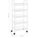 5-POZIOMOWY WÓZEK KUCHENNY BIAŁY 46X26X105CM ŻELAZO