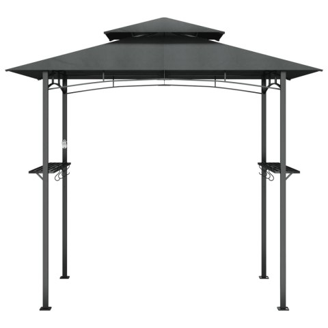 ALTANA GRILLOWA Z PÓŁKAMI ANTRACYTOWA 240X150X243CM STAL