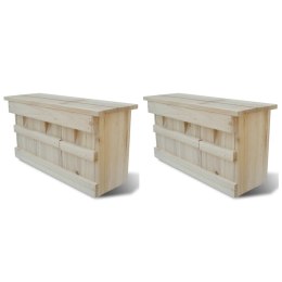 BUDKA LĘGOWA DLA WRÓBLI 2 SZT. 44X15,5X21,5CM DOMEK DREWNIANY 3 KOMORY