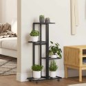 KWIETNIK Z 4 PÓŁKAMI I KÓŁKAMI 44X23X80CM CZARNY ŻELAZNY