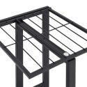 KWIETNIK Z 4 PÓŁKAMI I KÓŁKAMI 44X23X80CM CZARNY ŻELAZNY