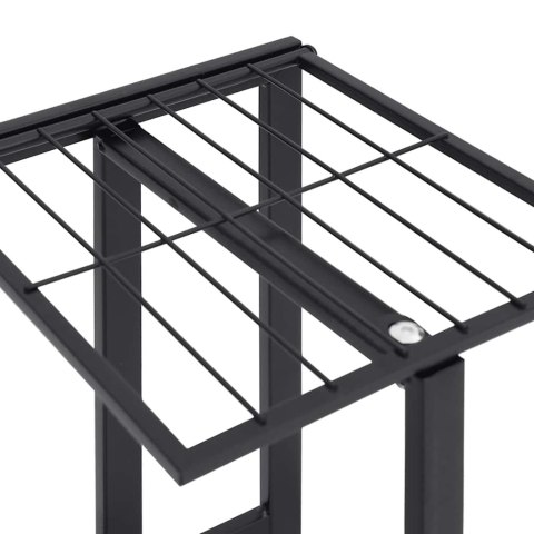 KWIETNIK Z 4 PÓŁKAMI I KÓŁKAMI 44X23X80CM CZARNY ŻELAZNY