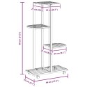 KWIETNIK Z 4 PÓŁKAMI I KÓŁKAMI 44X23X80CM CZARNY ŻELAZNY