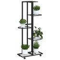 KWIETNIK Z 5 PÓŁKAMI I KÓŁKAMI 44X23X100CM CZARNY ŻELAZNY