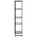 KWIETNIK Z 5 PÓŁKAMI I KÓŁKAMI 44X23X100CM CZARNY ŻELAZNY