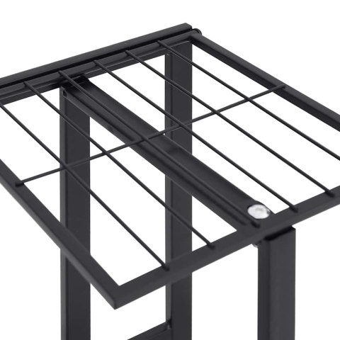 KWIETNIK Z 5 PÓŁKAMI I KÓŁKAMI 44X23X100CM CZARNY ŻELAZNY
