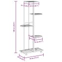 KWIETNIK Z 5 PÓŁKAMI I KÓŁKAMI 44X23X100CM CZARNY ŻELAZNY