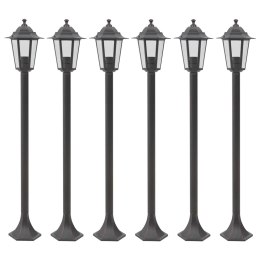 LAMPY OGRODOWE 110CM E27 ALUMINIUM 6 SZT. BRĄZOWE