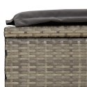 LEŻAK ZE SKŁADANYM DACHEM SZARY 213X63X97CM POLIRATTAN