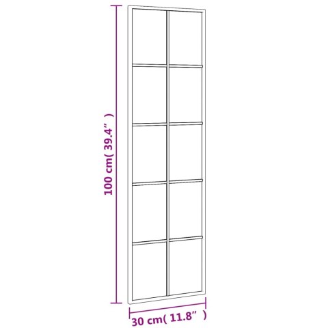 LUSTRO ŚCIENNE CZARNE 30X100CM PROSTOKĄTNE ŻELAZO