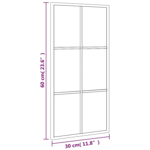 LUSTRO ŚCIENNE CZARNE 30X60CM PROSTOKĄTNE ŻELAZO