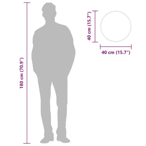 LUSTRO ŚCIENNE CZARNE Ø 40CM OKRĄGŁE