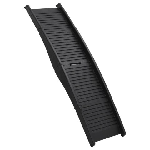 SKŁADANA RAMPA DLA PSÓW CZARNA 153X40X12,5CM PLASTIKOWA