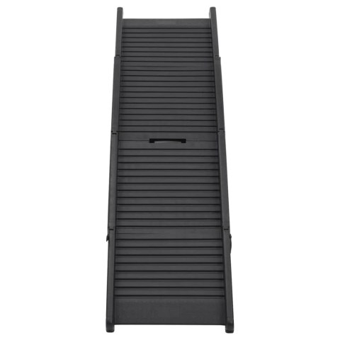 SKŁADANA RAMPA DLA PSÓW CZARNA 153X40X12,5CM PLASTIKOWA