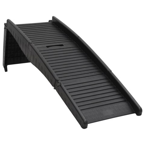 SKŁADANA RAMPA DLA PSÓW CZARNA 153X40X12,5CM PLASTIKOWA