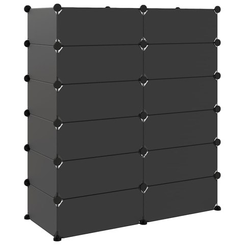 STOJAK NA BUTY CZARNY 94,5X36,5X106CM PP