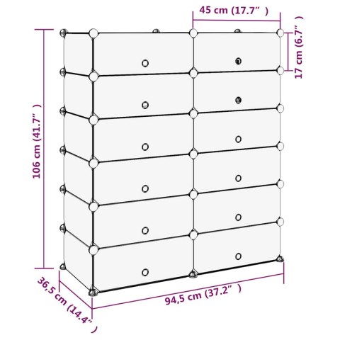 STOJAK NA BUTY CZARNY 94,5X36,5X106CM PP