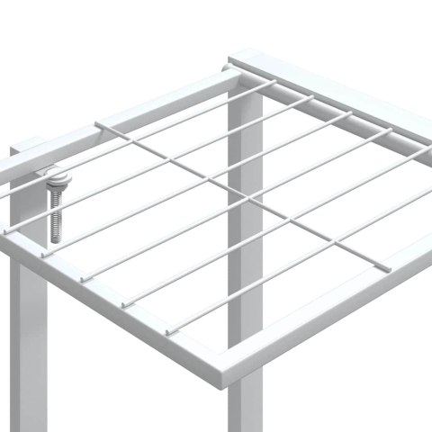 STOJAK NA KWIATY NA KÓŁKACH 94,5X24,5X91,5CM BIAŁY ŻELAZO