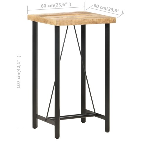 STOLIK BAROWY 60X60X107CM SUROWE DREWNO MANGO