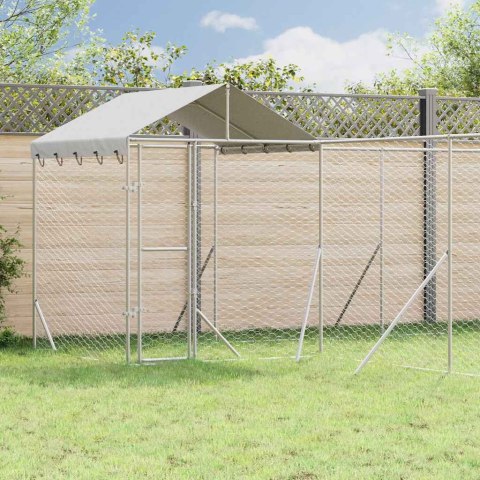 KOJEC DLA PSA Z DACHEM SREBRNY 10X6X2,5M STAL GALWANIZOWANA