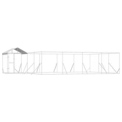 KOJEC DLA PSA Z DACHEM SREBRNY 10X6X2,5M STAL GALWANIZOWANA