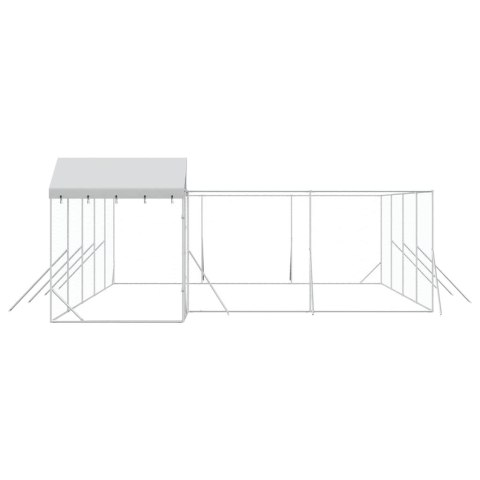 KOJEC DLA PSA Z DACHEM SREBRNY 10X6X2,5M STAL GALWANIZOWANA
