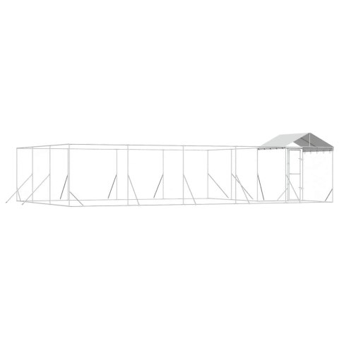 KOJEC DLA PSA Z DACHEM SREBRNY 10X6X2,5M STAL GALWANIZOWANA