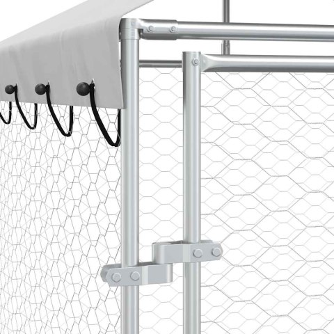 KOJEC DLA PSA Z DACHEM SREBRNY 10X6X2,5M STAL GALWANIZOWANA