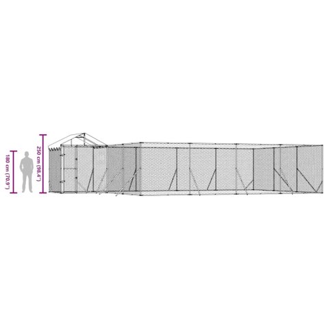 KOJEC DLA PSA Z DACHEM SREBRNY 10X6X2,5M STAL GALWANIZOWANA