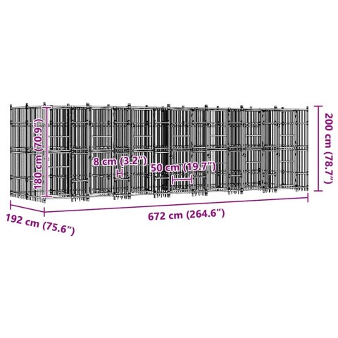 KOJEC ZEWNĘTRZNY DLA PSA STALOWY 12,9 M²