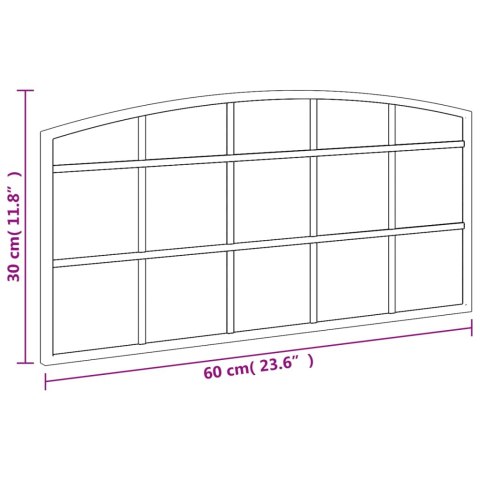 LUSTRO ŚCIENNE CZARNE 60X30CM ZAKOŃCZONE ŁUKIEM ŻELAZO