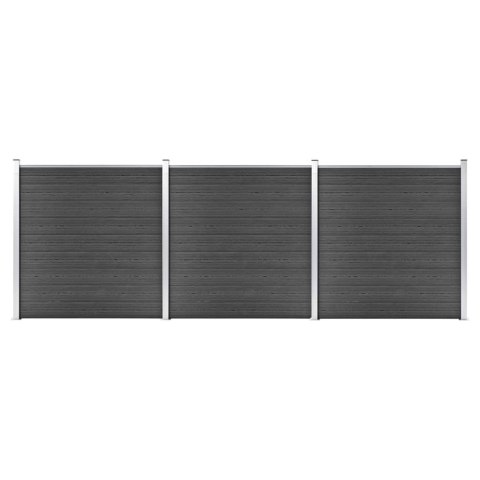 ZESTAW OGRODZENIOWY Z WPC 526X186CM CZARNY