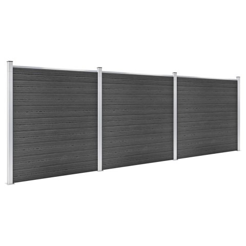 ZESTAW OGRODZENIOWY Z WPC 526X186CM CZARNY