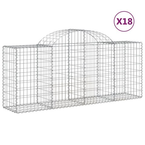 KOSZE GABIONOWE 18 SZT 200X50X80/100CM GALWANIZOWANE ŻELAZO