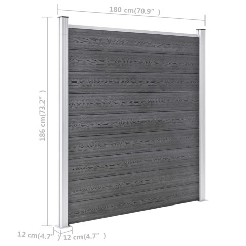 OGRODZENIE DO OGRODU WPC 526X186CM SZARE