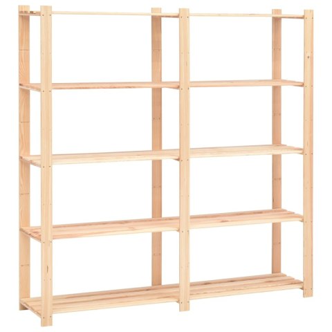 REGAŁY Z 5 PÓŁKAMI 3 SZT. 170X38X170CM SOSNA 500 KG
