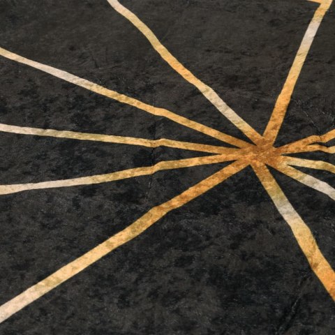 DYWAN Z MOŻLIWOŚCIĄ PRANIA CZARNO-ZŁOTY Ø120CM