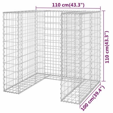 GABIONOWA OSŁONA KOSZA NA ŚMIECI STAL 110X100X110CM