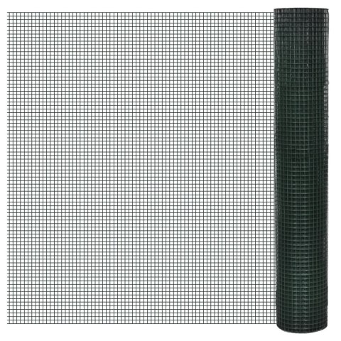 OGRODZENIE Z SIATKI GALWANIZOWANE PVC 25X1 M ZIELONE