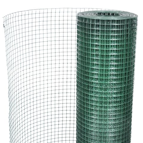 OGRODZENIE Z SIATKI GALWANIZOWANE PVC 25X1 M ZIELONE