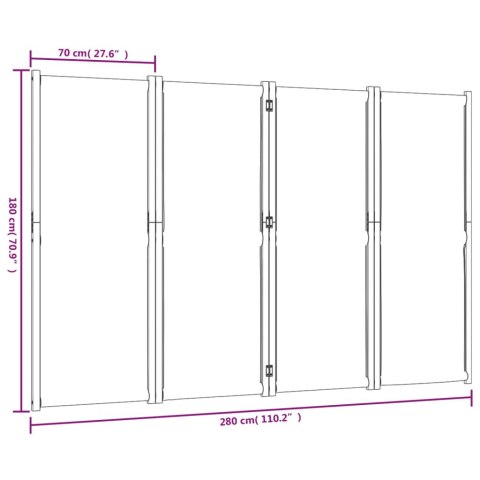 PARAWAN 4-PANELOWY CIEMNONIEBIESKI 280X180CM