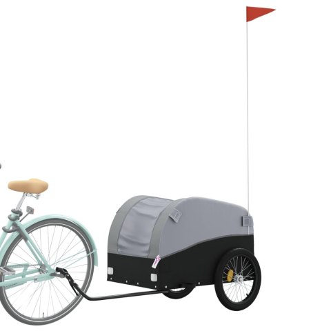 PRZYCZEPKA ROWEROWA CZARNO-SZARA 45 KG ŻELAZO